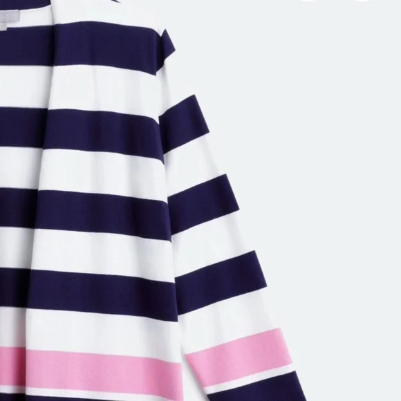 Chic Striped Cardigan with Pink Accent - Picture 3 of 3